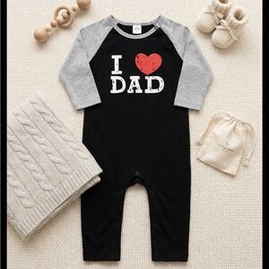 I ♥ Dad Black & Gray Baby Romper 18-24mo